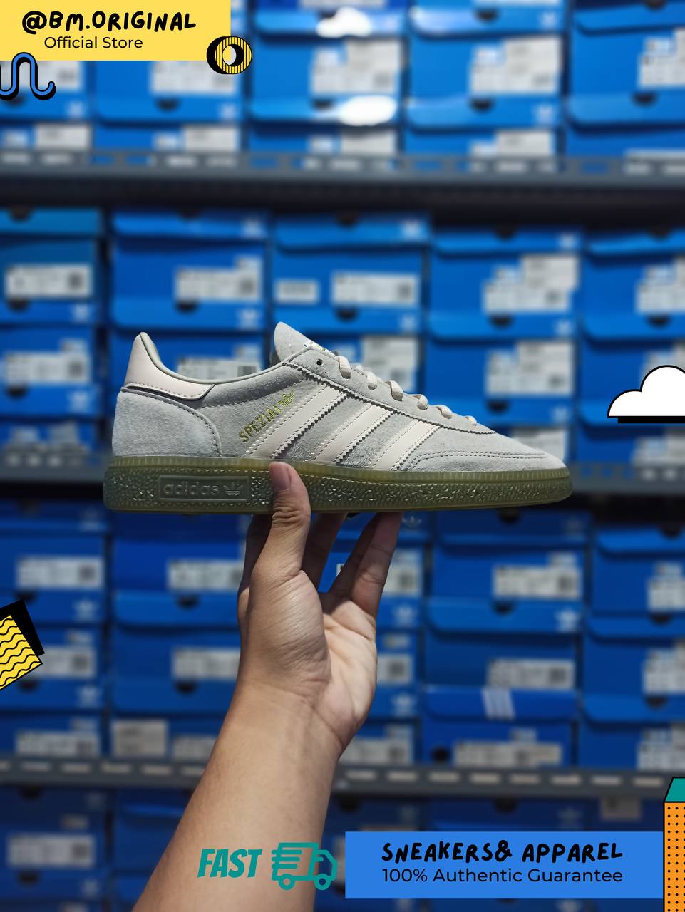 Adidas Spezial Handball Putty Grey Halo Ivory Olive Starata JP7672
