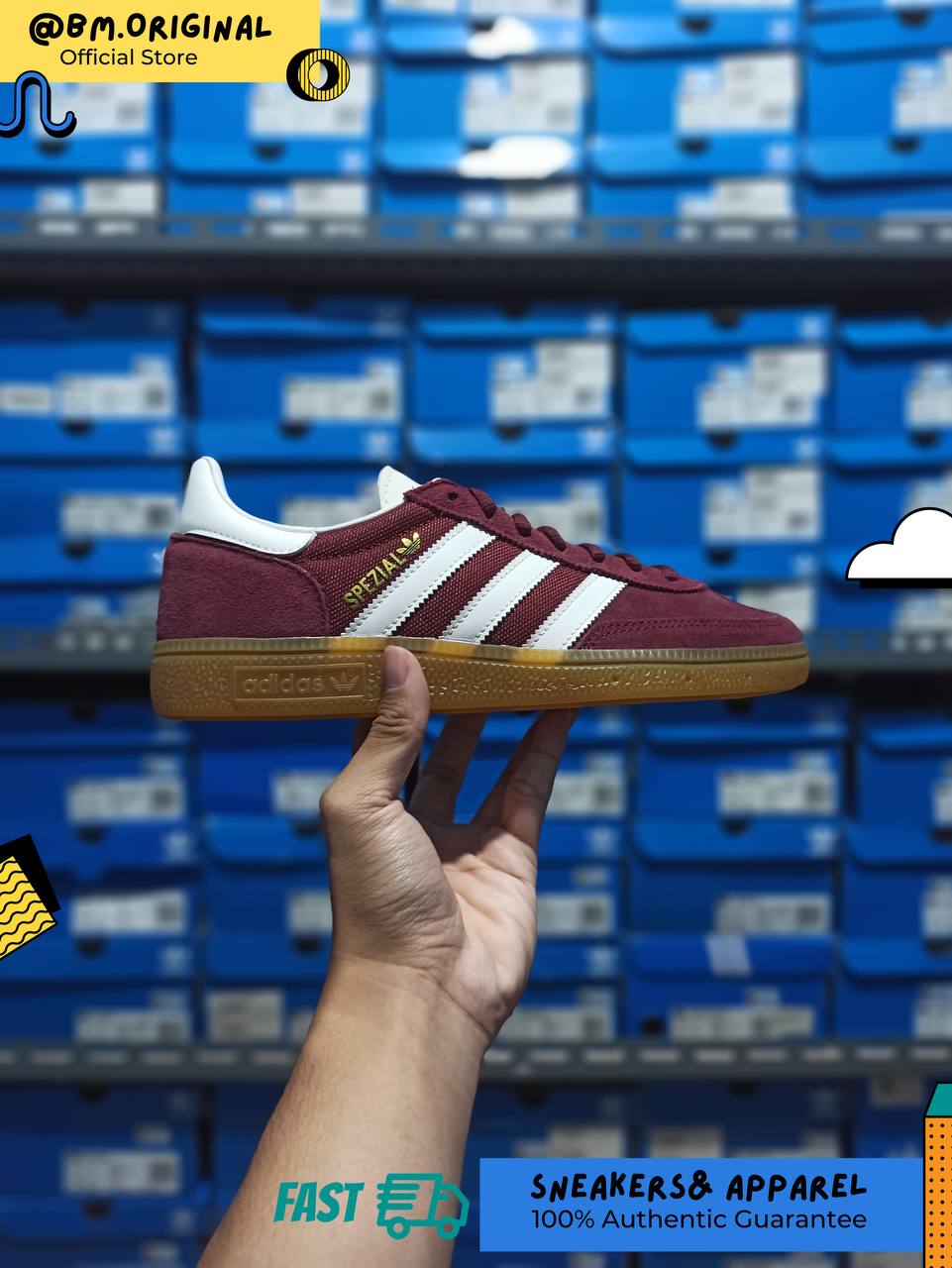 Adidas Spezial Handball Shadow Red Cloud White Chalk White JH5439
