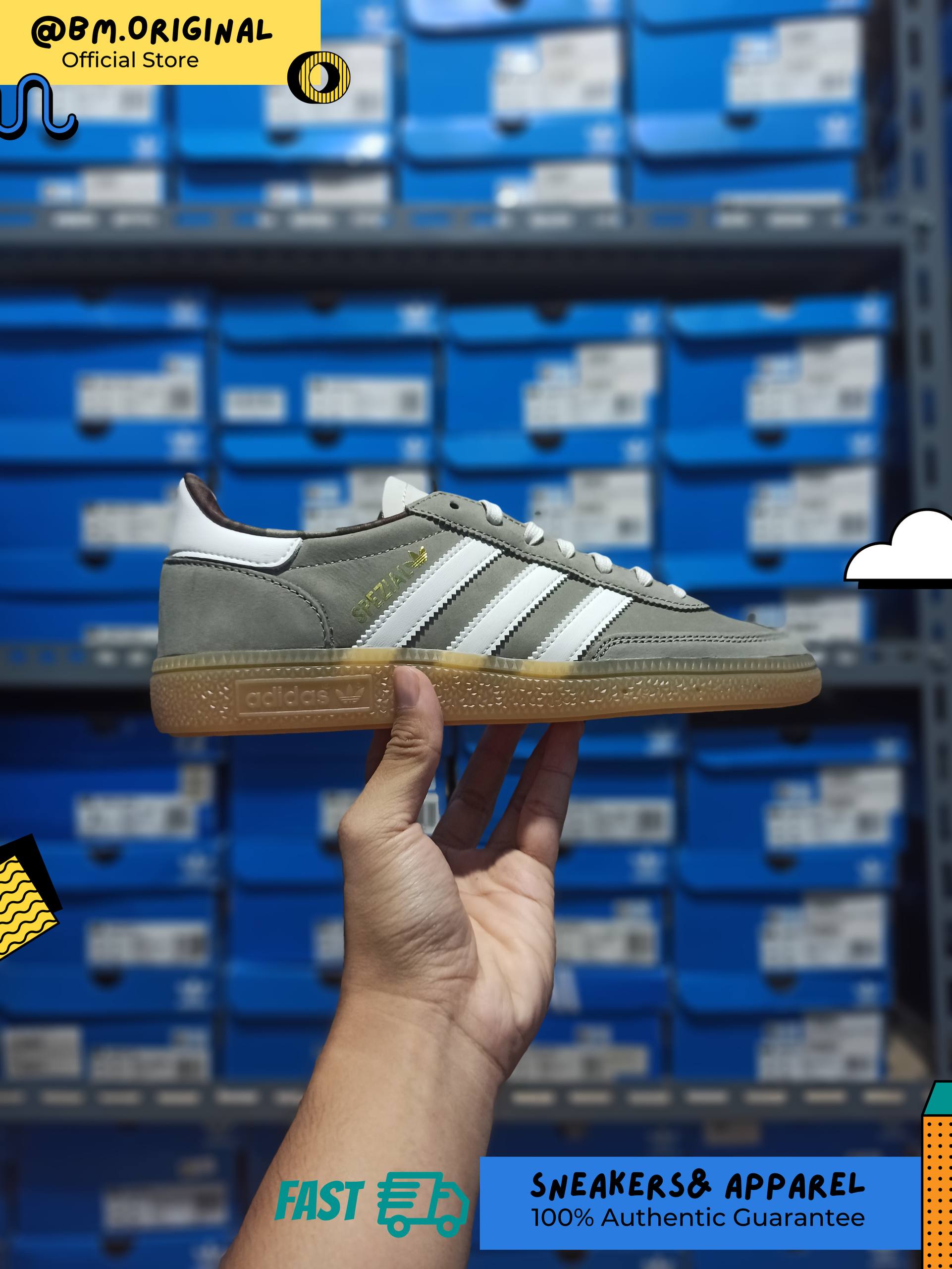 Adidas Spezial Handball Silver Pebble Off White Gum JR2249