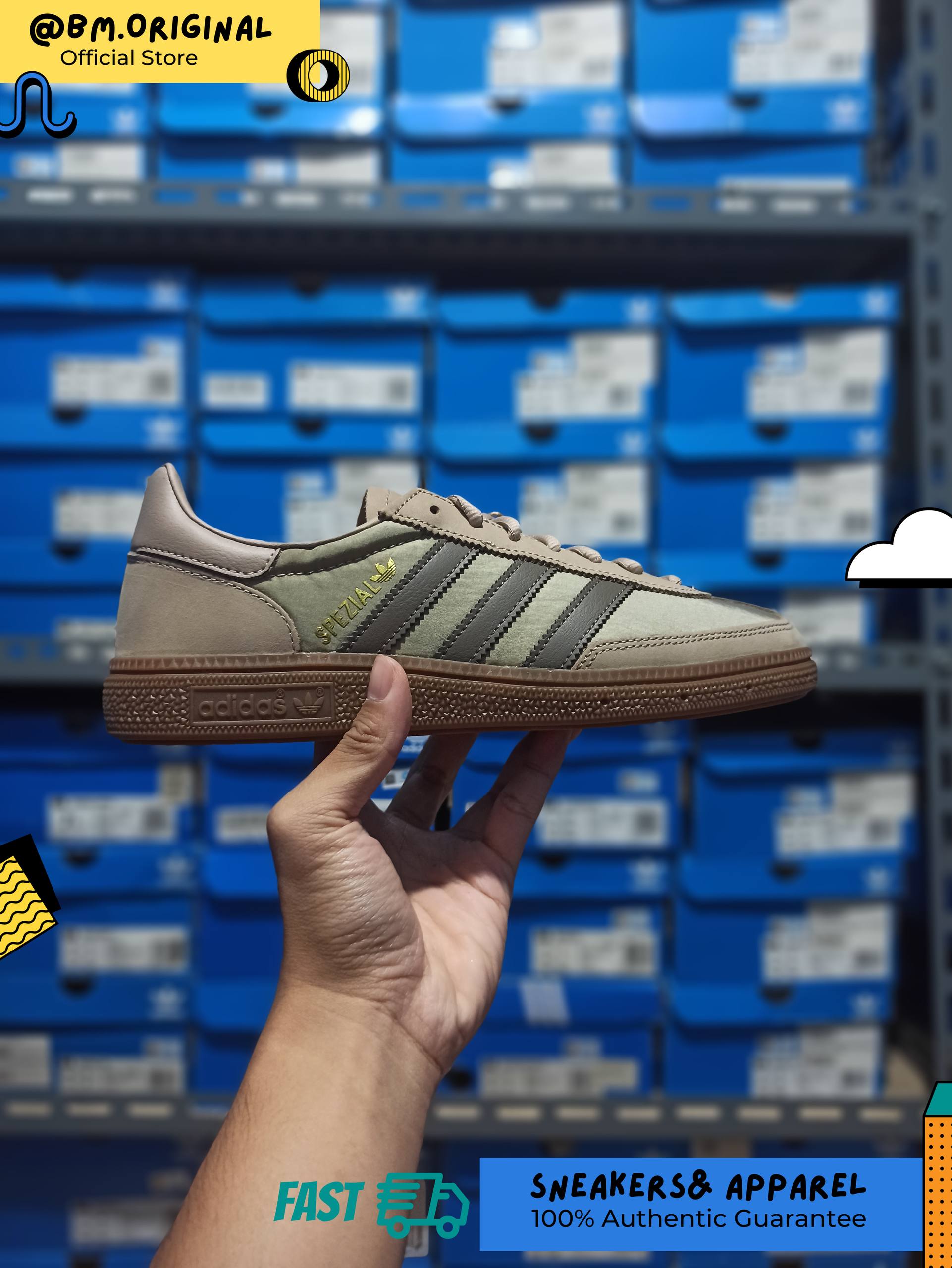 Adidas Spezial Handball Trace Khaki Cargo Brown Gum JR3666