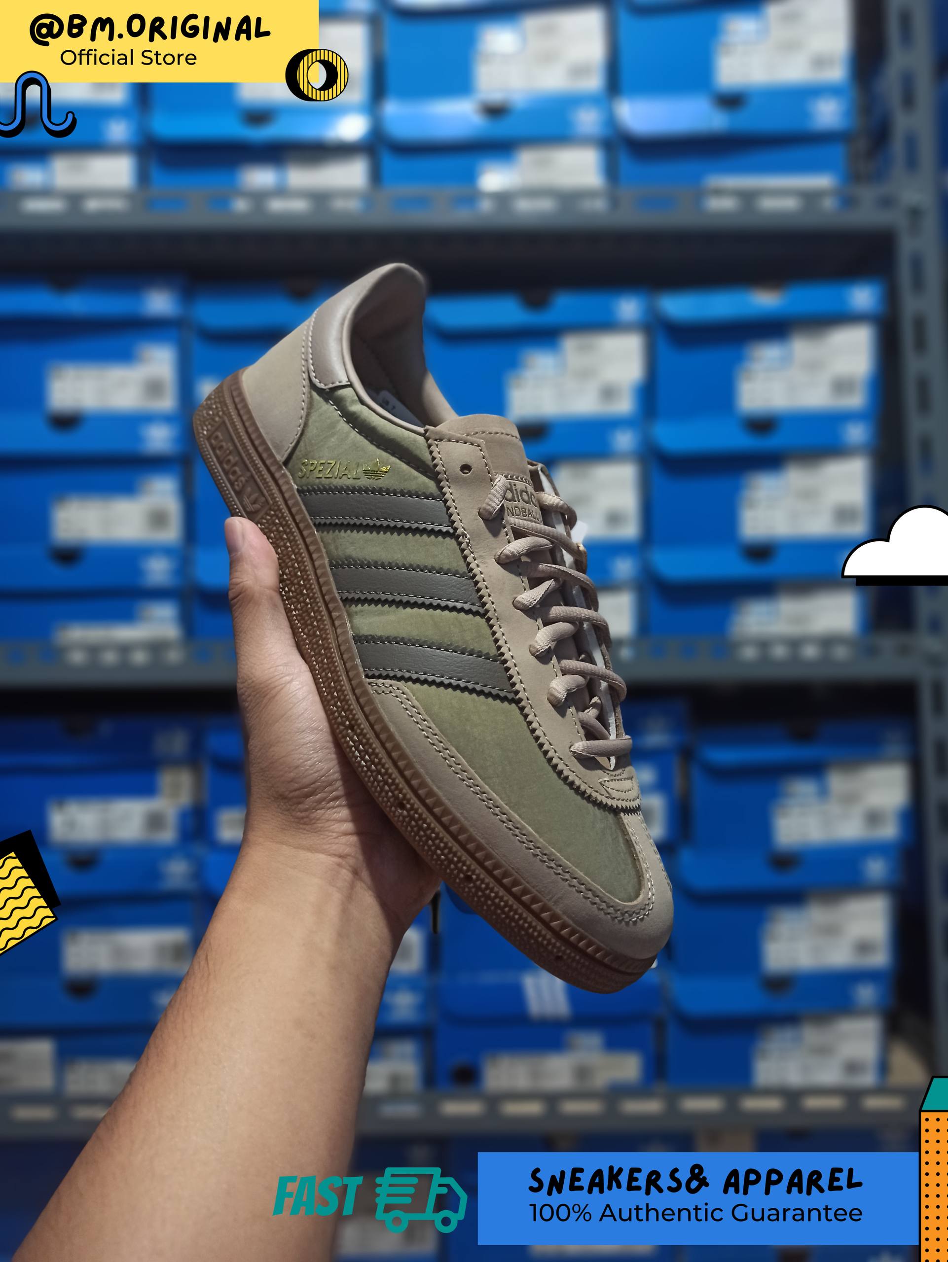 Adidas Spezial Handball Trace Khaki Cargo Brown Gum JR3666