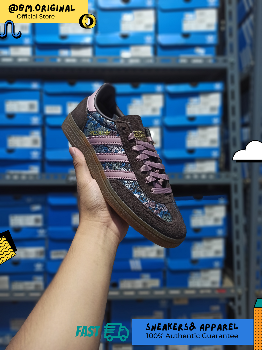 Adidas Spezial Handball x Liberty London Aurora Coffee Magic Mauve Gum KH9814
