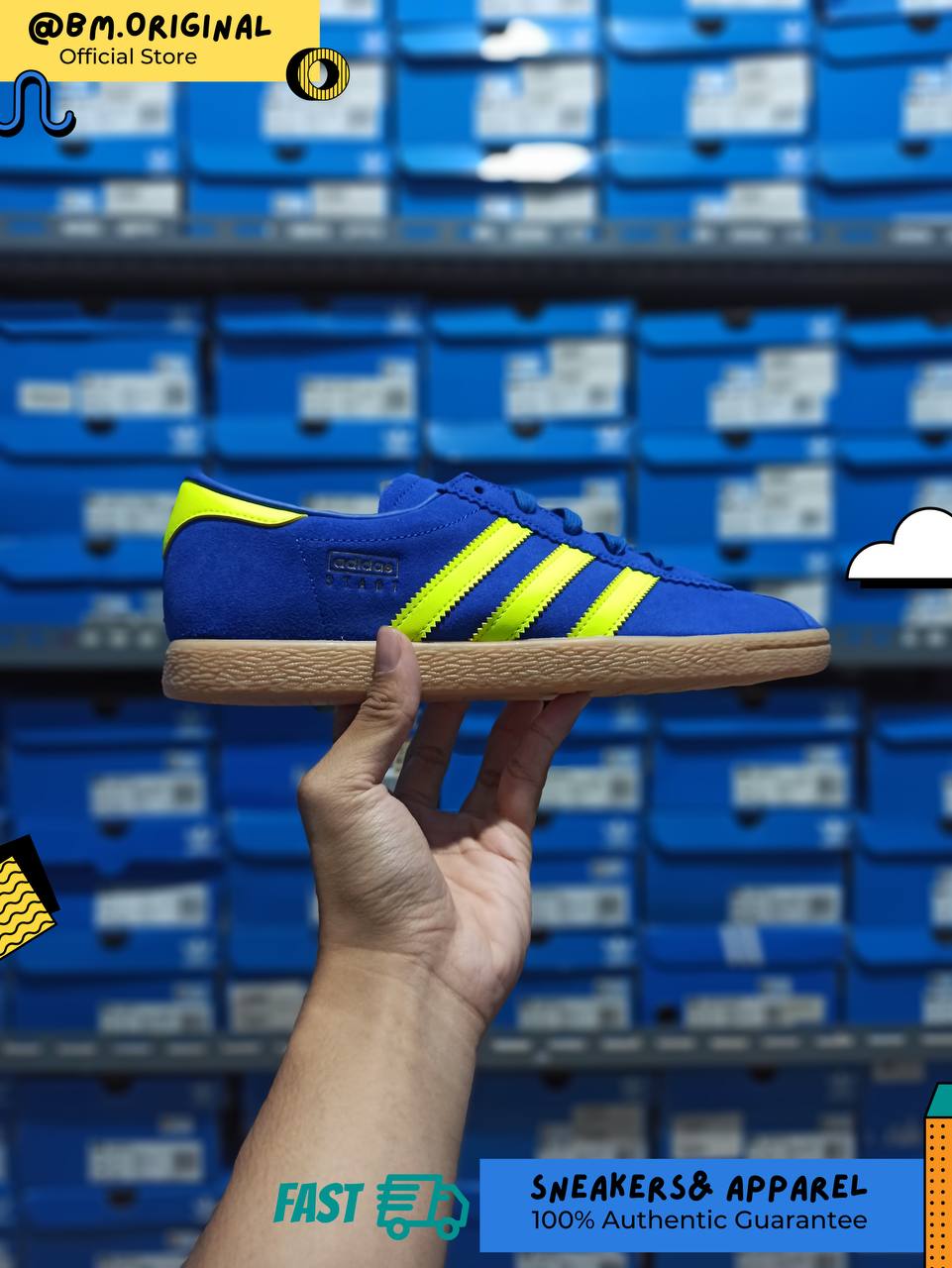 Adidas Stadt Royal Blue Solar Yellow Gold Metallic JI1884