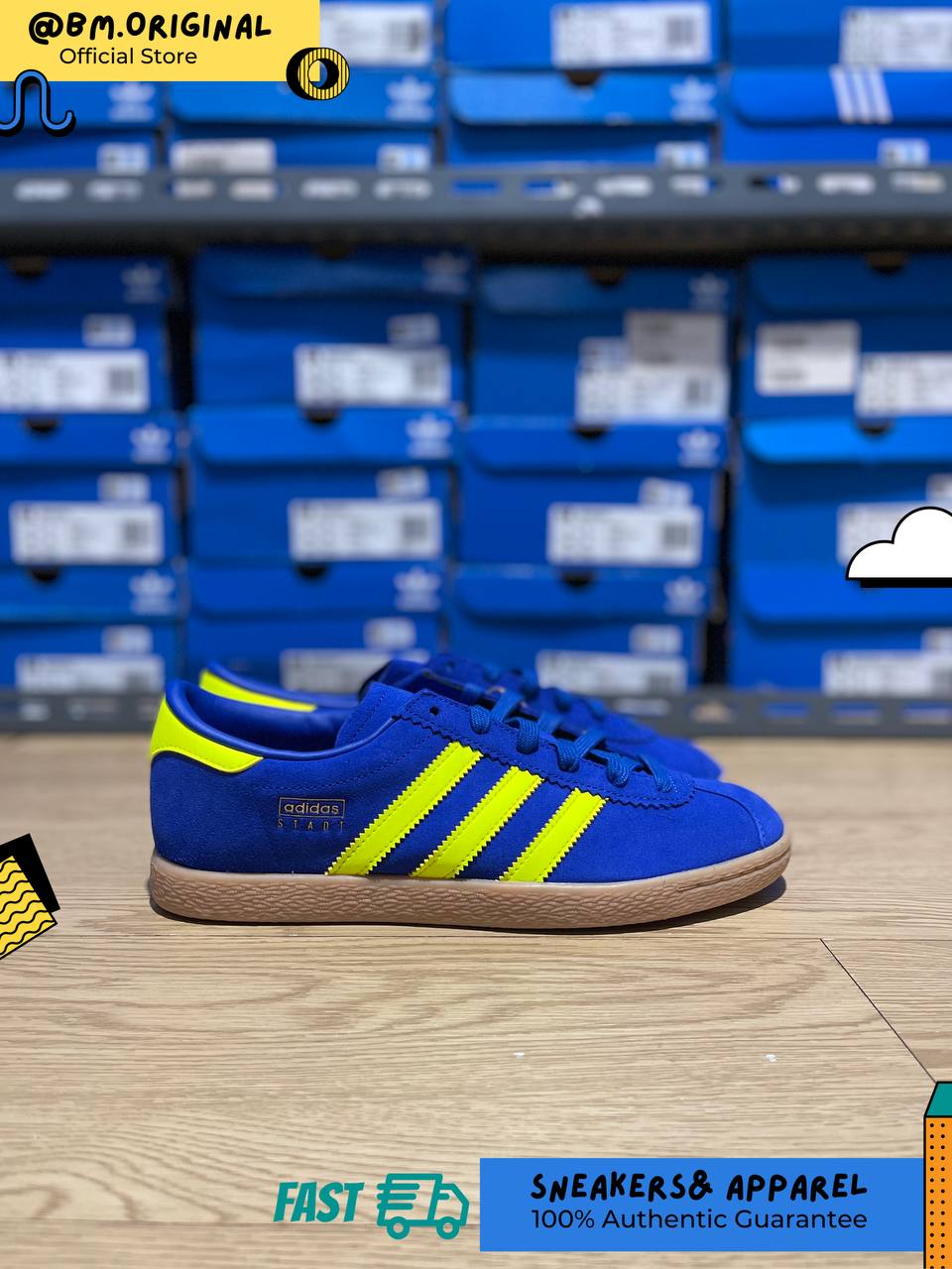 Adidas Stadt Royal Blue Solar Yellow Gold Metallic JI1884