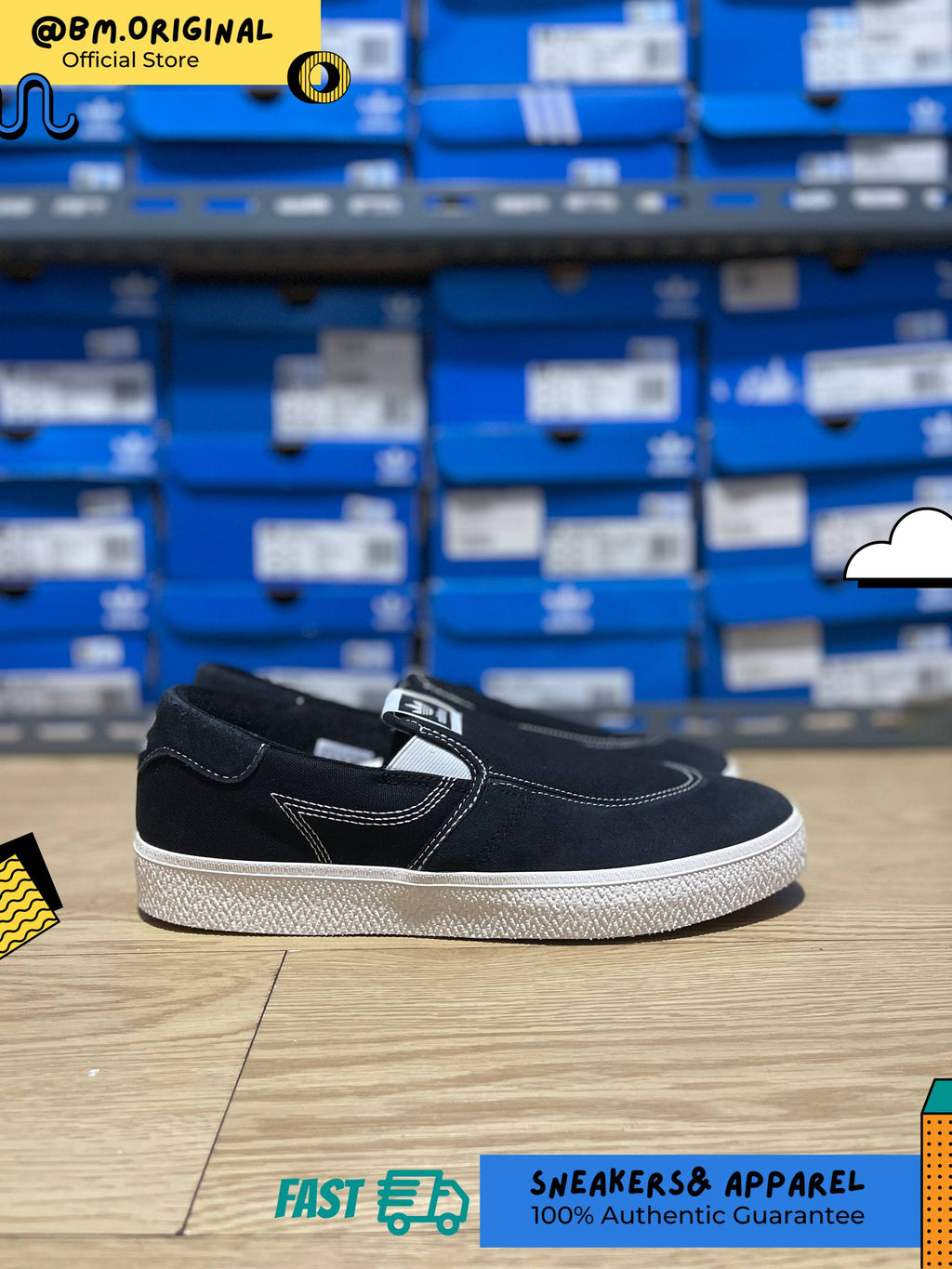 Adidas Stan Smith CS Slip On Core Black Cloud White Core White ID0269