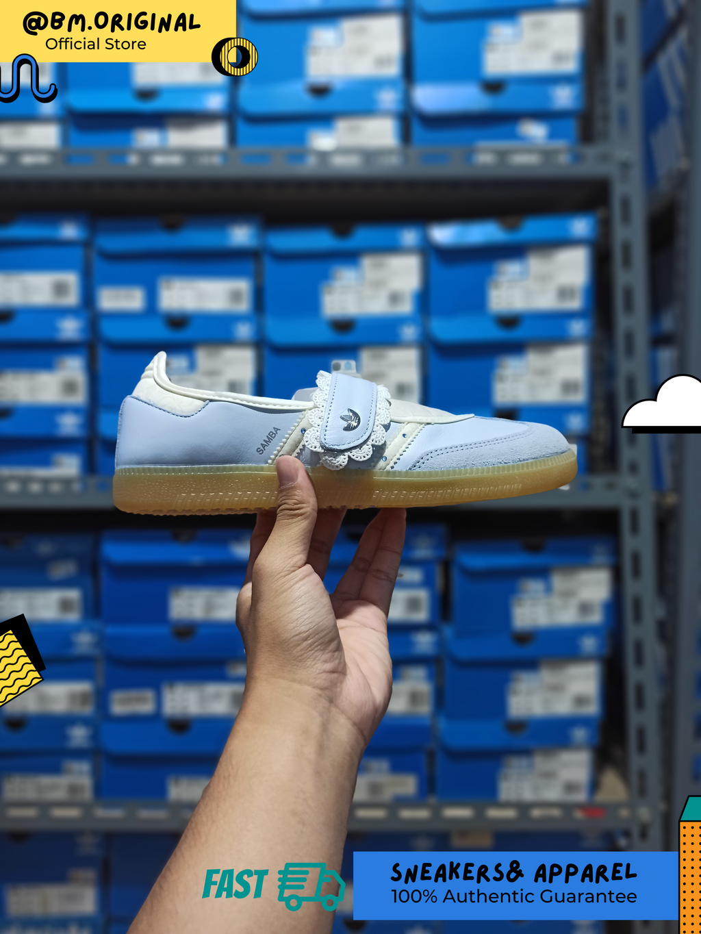 Adidas Summer Glow SAMBA JANE INDONESIA Crystal Sky Off White Gum LA5345