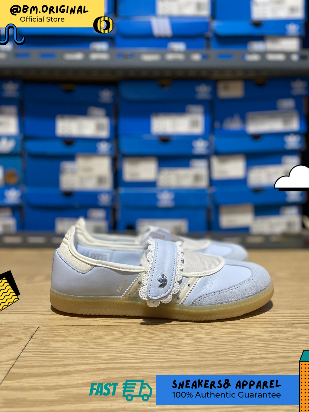 Adidas Summer Glow SAMBA JANE INDONESIA Crystal Sky Off White Gum LA5345