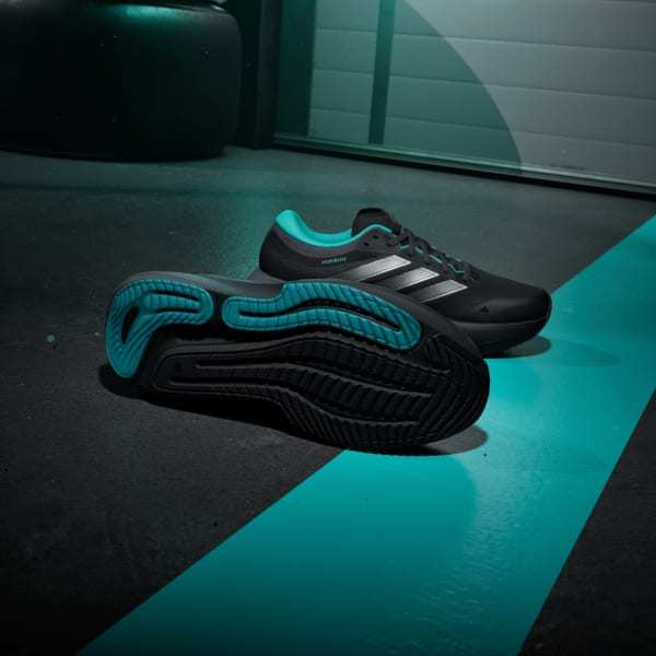 Adidas Supernova Rise 3 Mercedes AMG Petronas F1 TEAM Core Black Silver Metallic Semi Mint Rush KJ3671