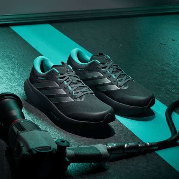 Adidas Supernova Rise 3 Mercedes AMG Petronas F1 TEAM Core Black Silver Metallic Semi Mint Rush KJ3671