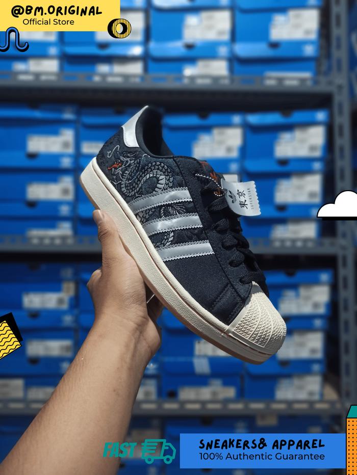 Adidas Superstar II Tokyo Sukajan Core Black Grey Two Cream White JI0100