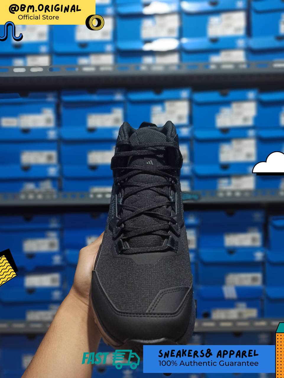 Adidas Terrex AX4 Mid Goretex Hiking Core Black Carbon Grey HP7401