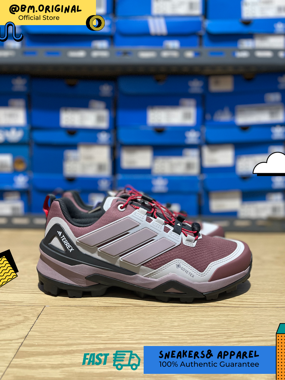Adidas Terrex Skychaser Gore-tex Burgundy Preloved Fig Grey Two IH1100