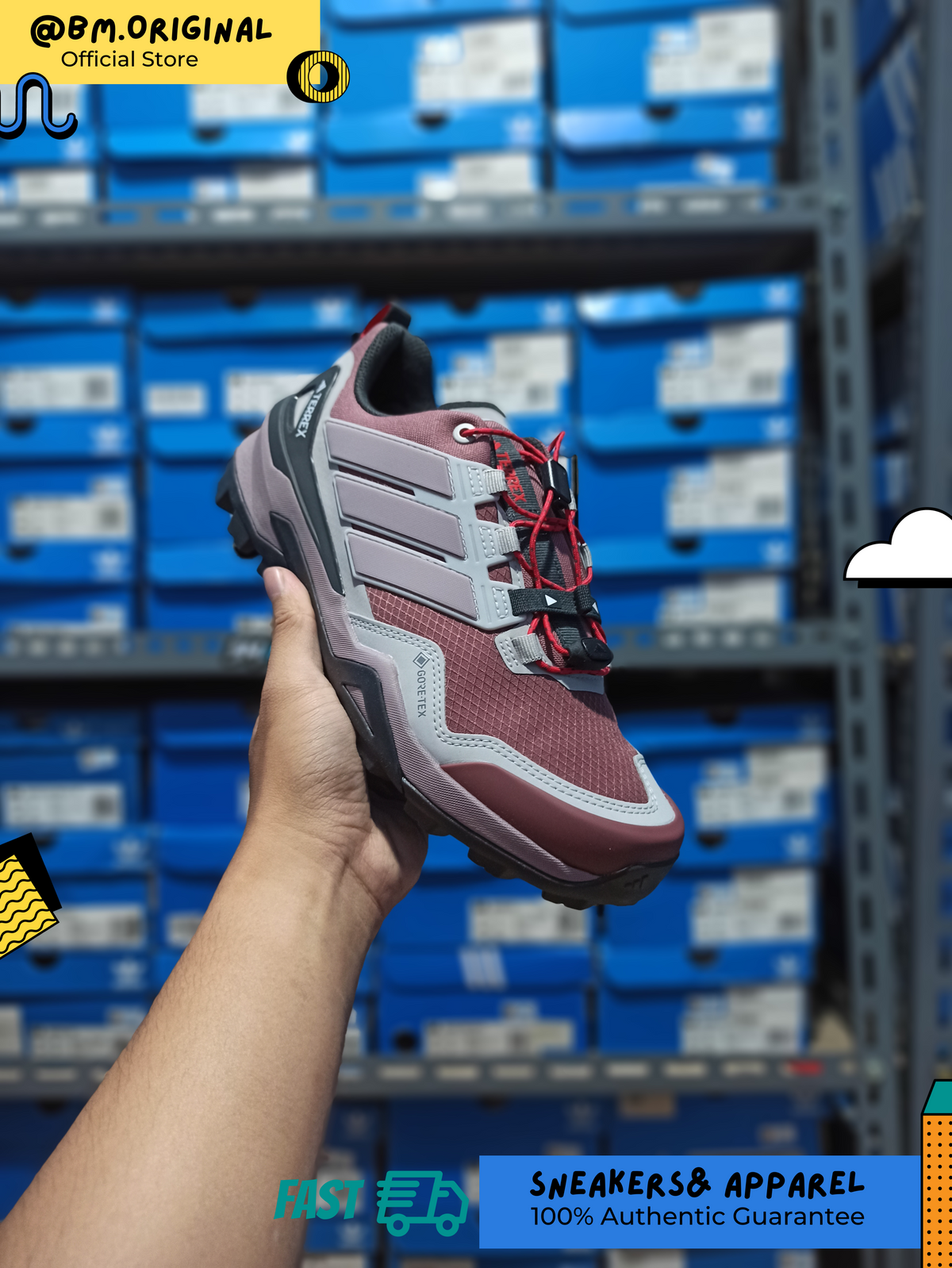 Adidas Terrex Skychaser Gore-tex Burgundy Preloved Fig Grey Two IH1100