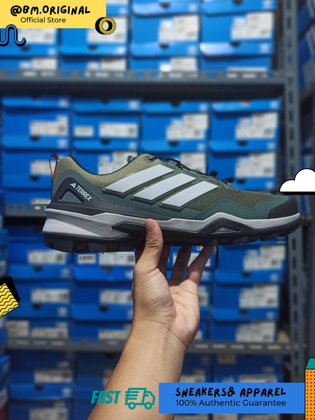Adidas Terrex Skychaser Hiking Olive Strata Grey Two Core Black JH6386