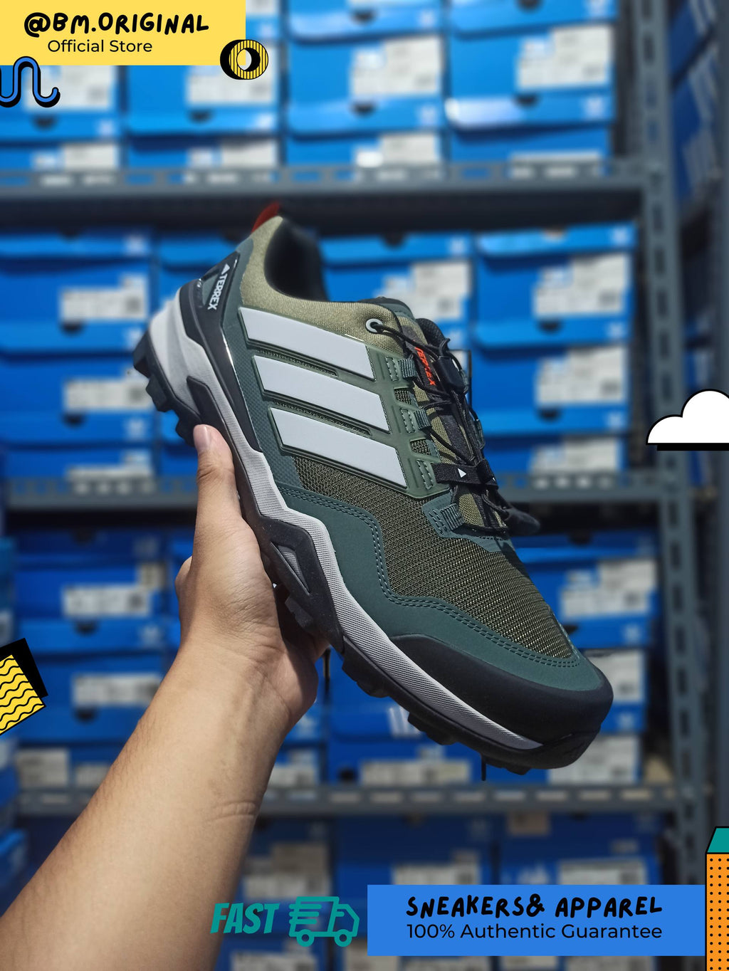 Adidas Terrex Skychaser Hiking Olive Strata Grey Two Core Black JH6386