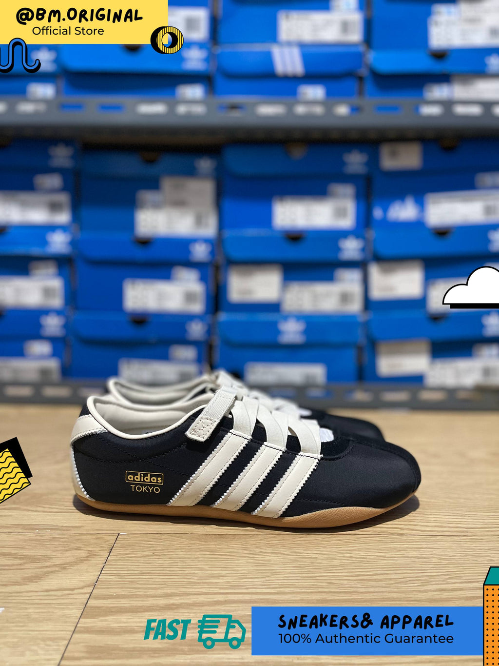 Adidas Tokyo MJ W Mary Jane Core Black Cream White Gold Metallic JR4790