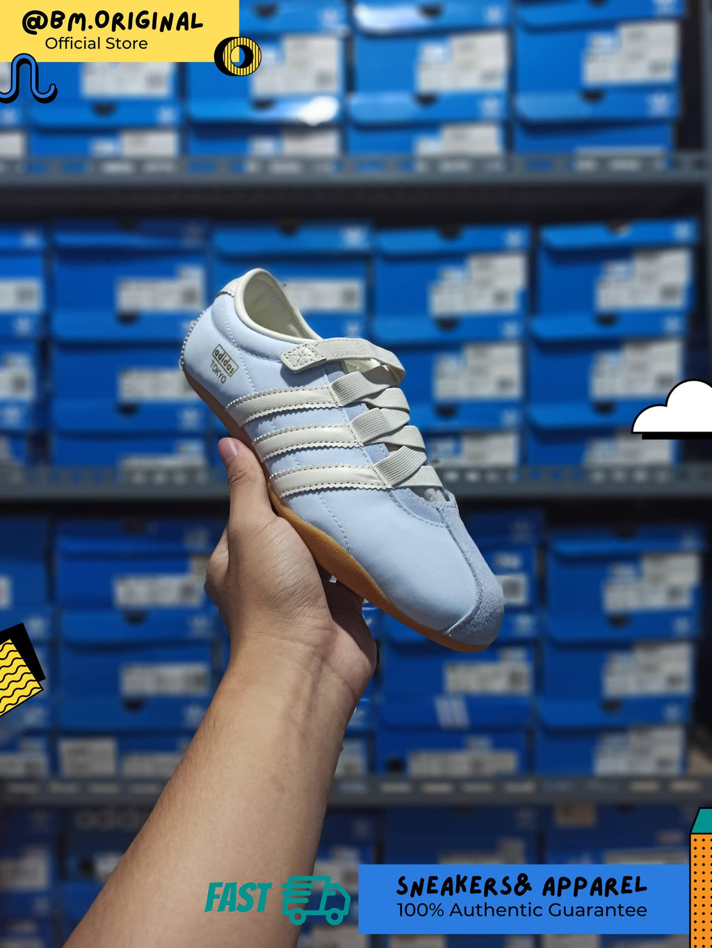 Adidas Tokyo Mary Jane Crystal Sky Cream White Gold Metallic IH4001