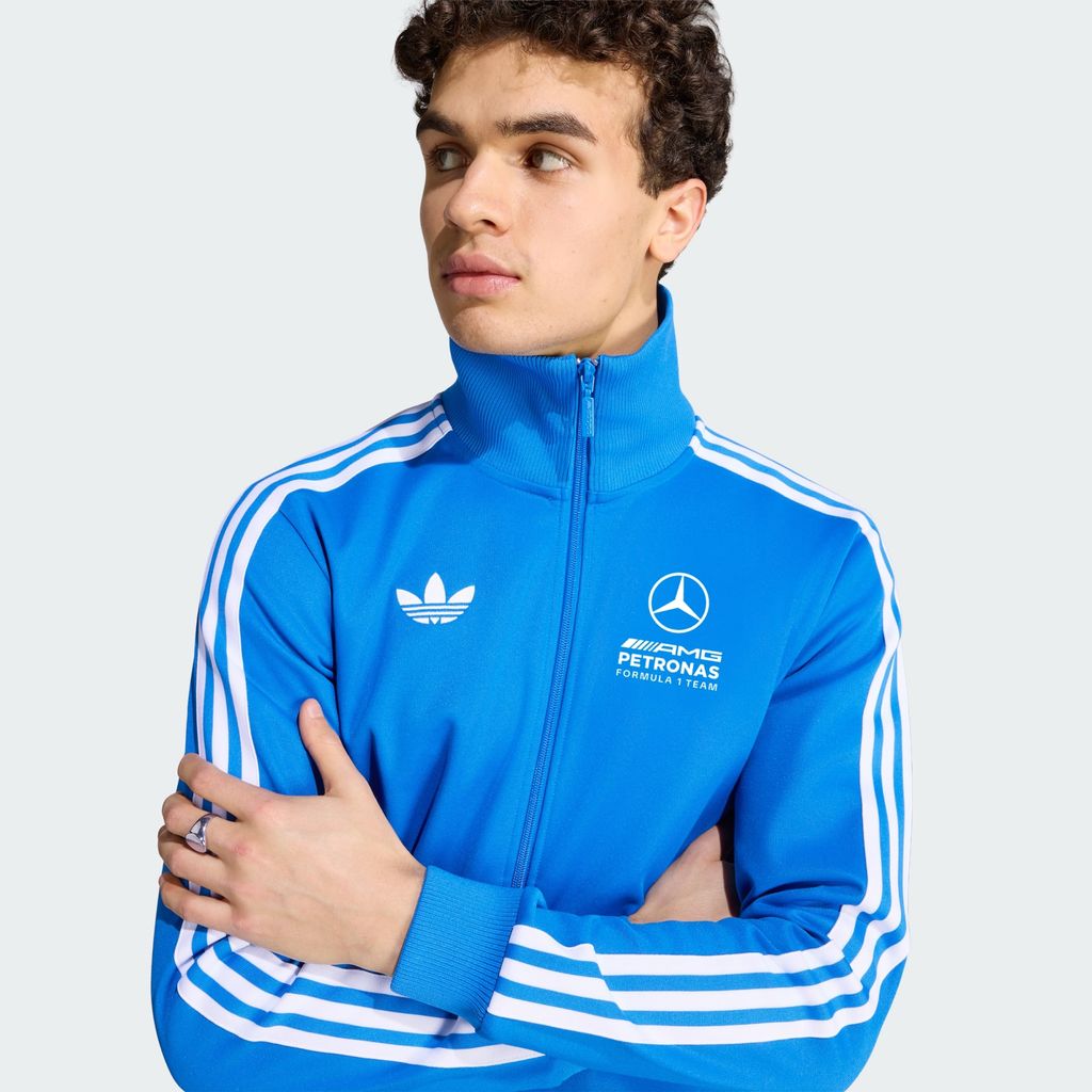 Adidas Track Top MERCEDES - AMG Petronas FORMULA 1 TEAM BLUE WONDER Blue Bird White KT5128