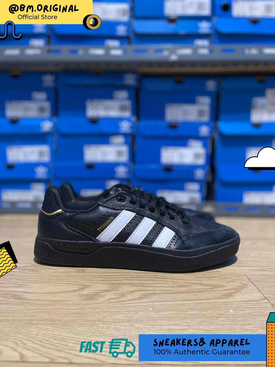 Adidas Tyshawn Low Core Black Cloud White Gold Metallic IE3124