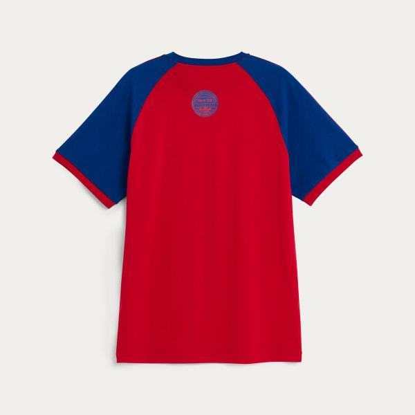 Adidas x Oasis Tour 3-Stripes Tee Better Scarlet KK9124