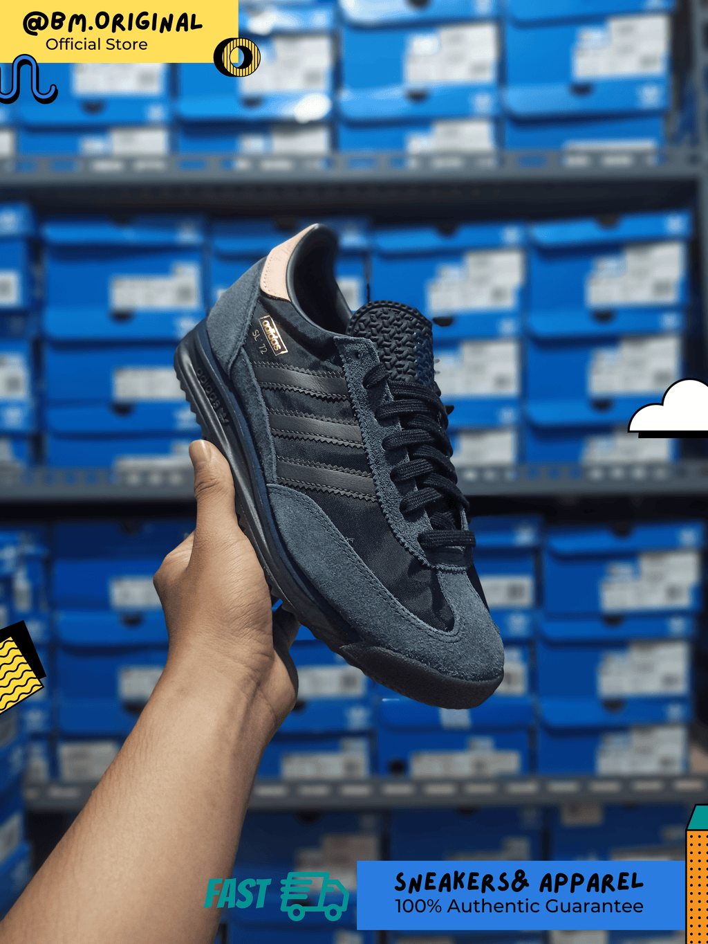 Adidas SL 72 RS Core Black Shadow Olive Night Indigo IG4646