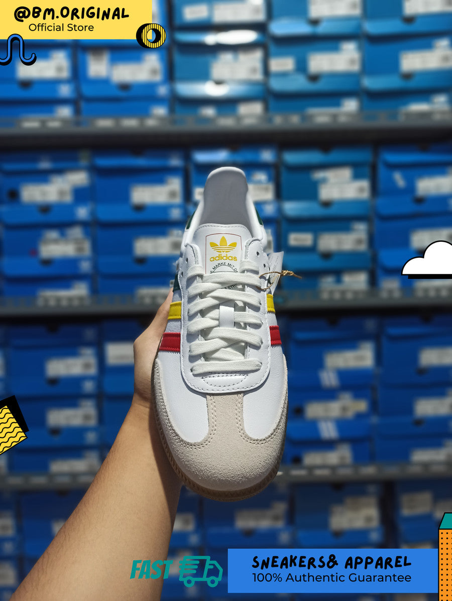 Adidas Samba OG Rasta Cloud White Yellow Collegiate Green IH3118