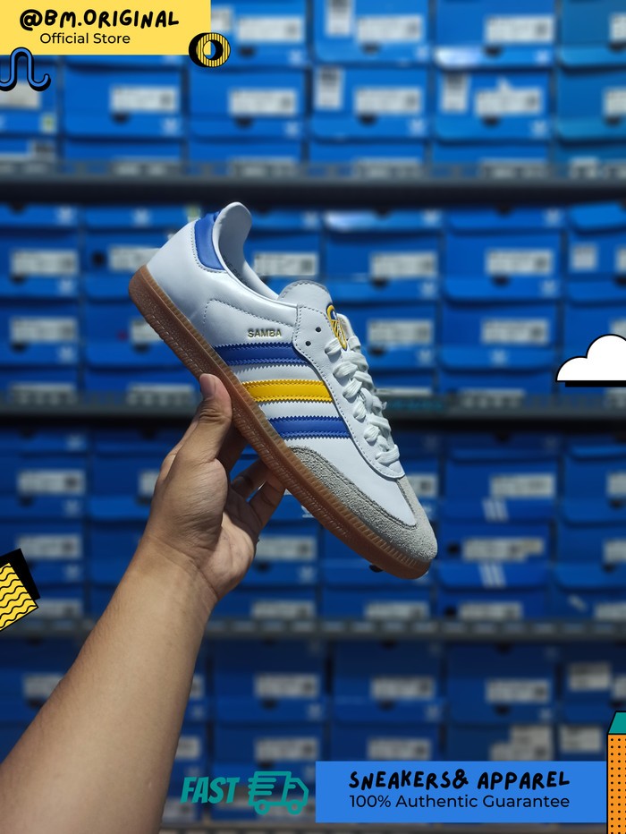 Adidas Samba OG x Leeds United Cloud White Blue Yellow IF0654
