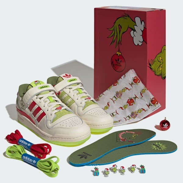 Adidas Forum x The Grinch Cream White Collegiate Red Solar Slime ID3512