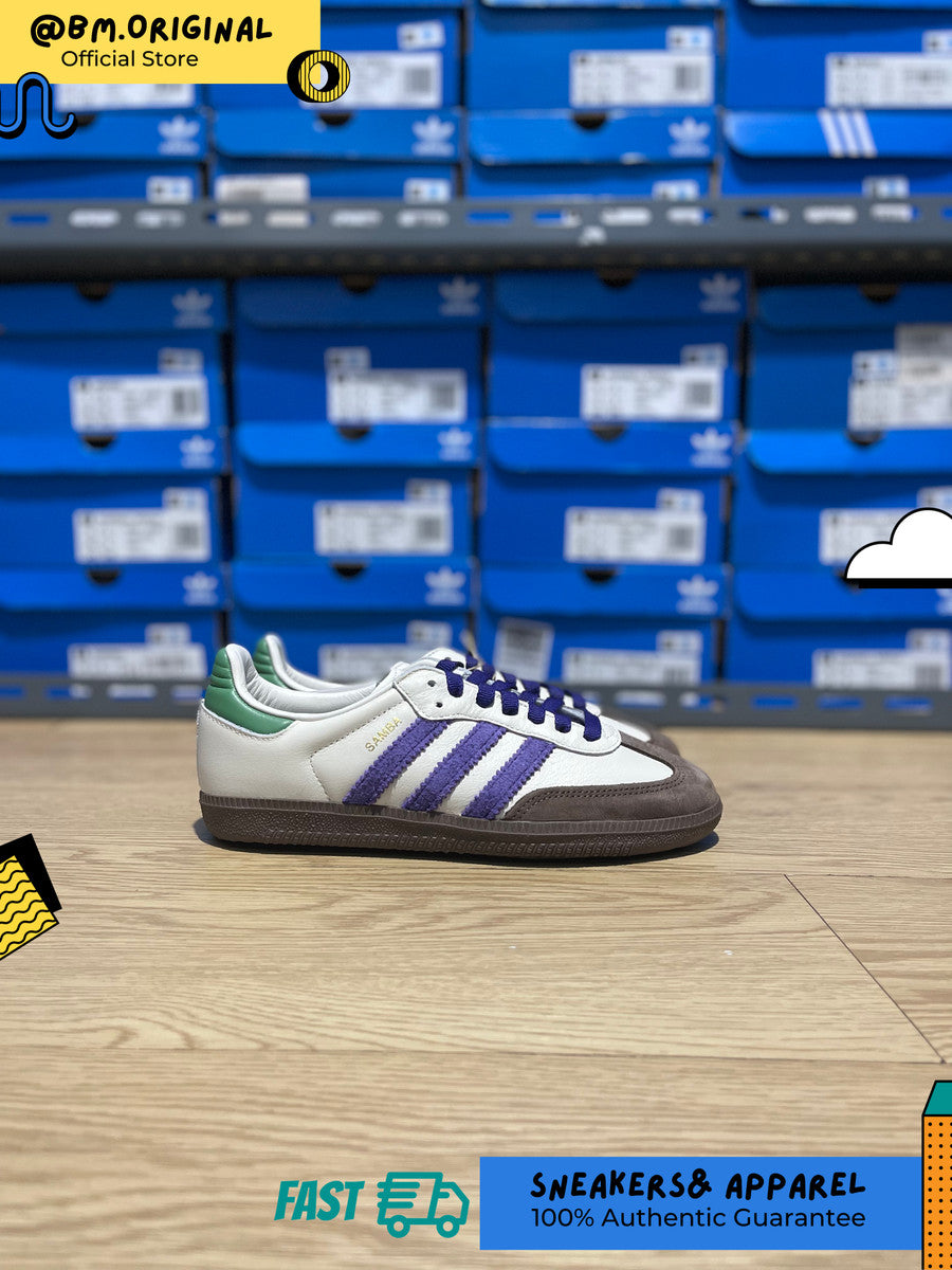 Adidas Samba OG W Off White Collegiate Purple Preloved Green ID8349