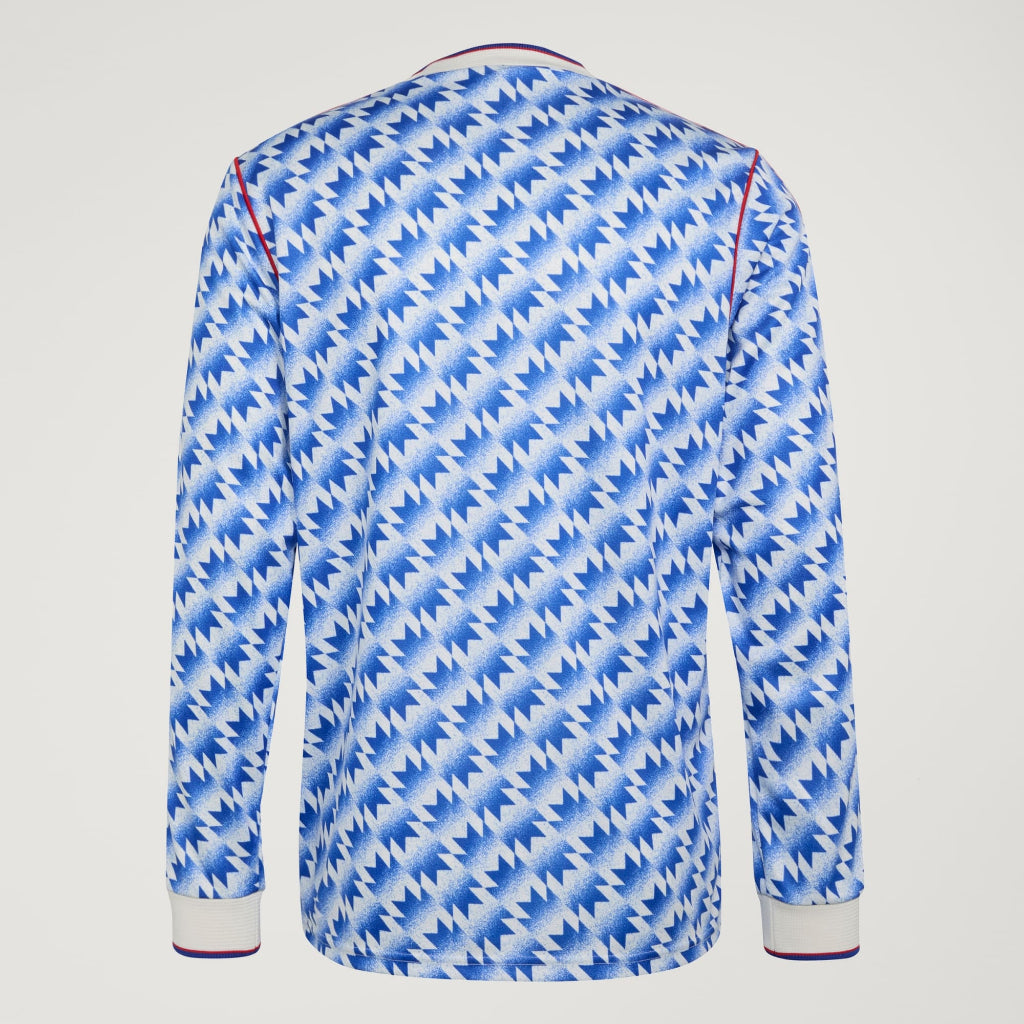 adidas Manchester United Away Jersey 1990 Long Sleeve in Blue White Red JM5498