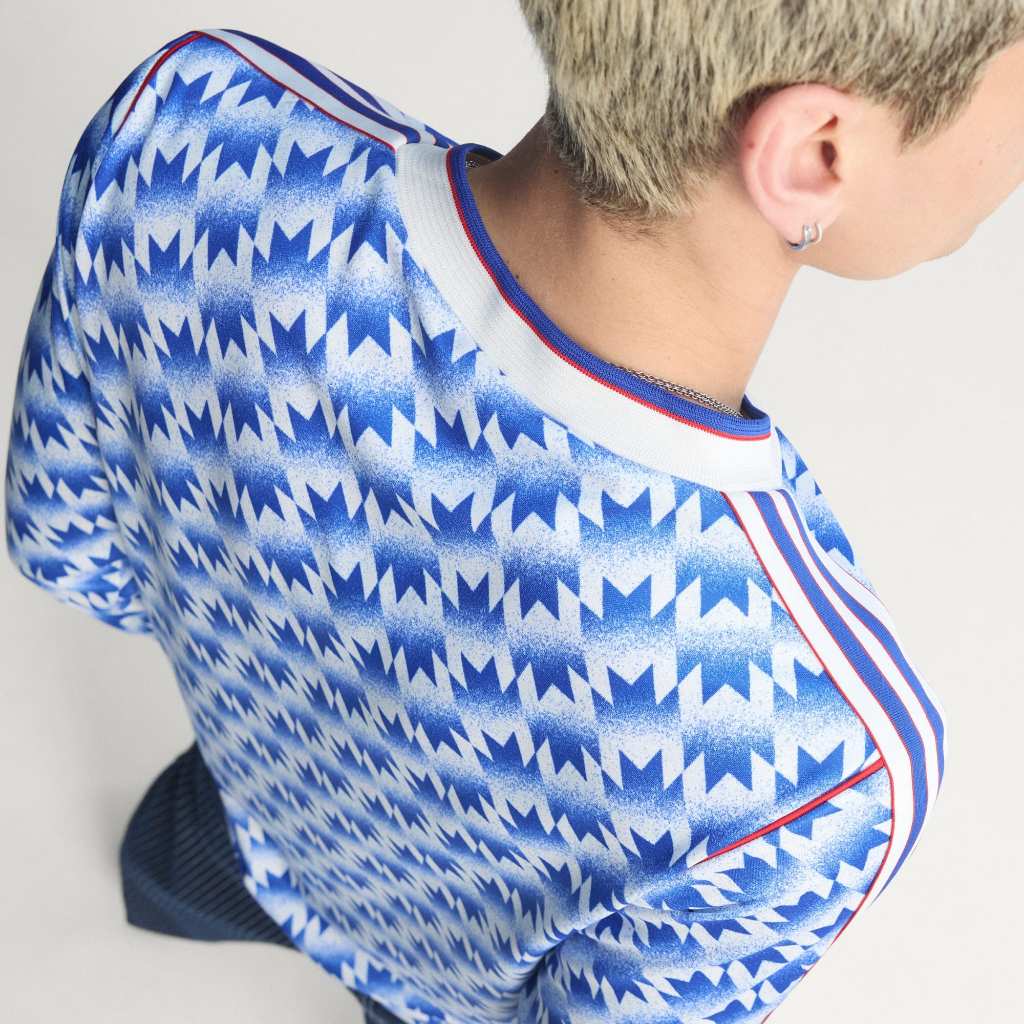adidas Manchester United Away Jersey 1990 Long Sleeve in Blue White Red JM5498
