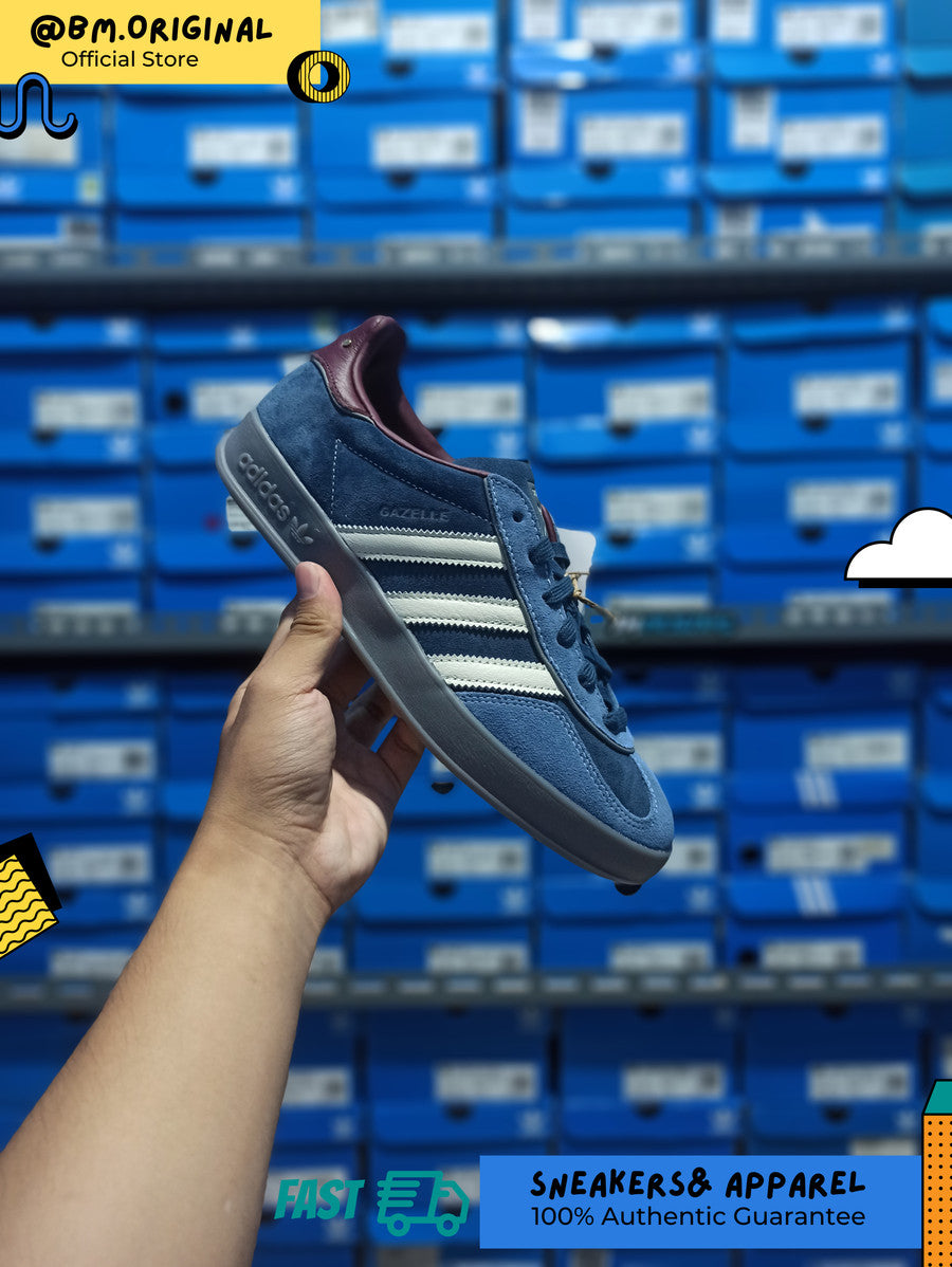 Adidas Gazelle Indoor Crew Navy Gold Metallic Off White ID1008 – BM STORE  ORIGINAL FOOTWEAR