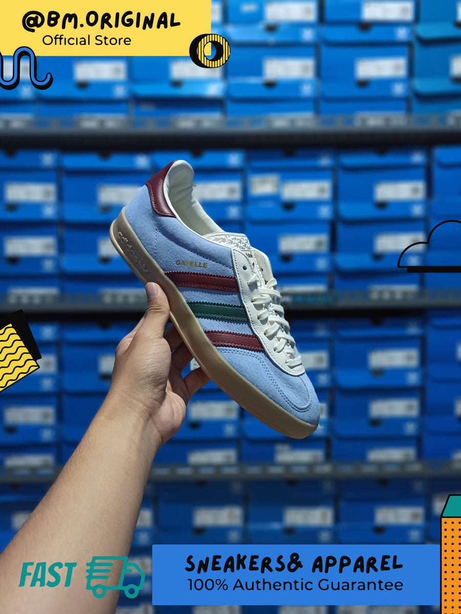 Adidas Gazelle Indoor Blue Dawn Collegiate Burgundy Green IG4994