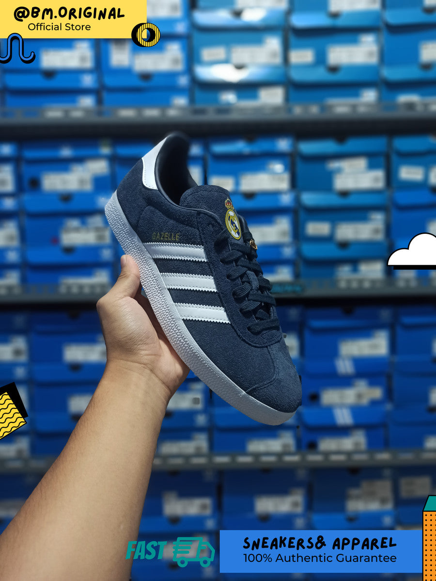 Adidas Gazelle x Real Madrid Legend Ink Cloud White Gold IE8502