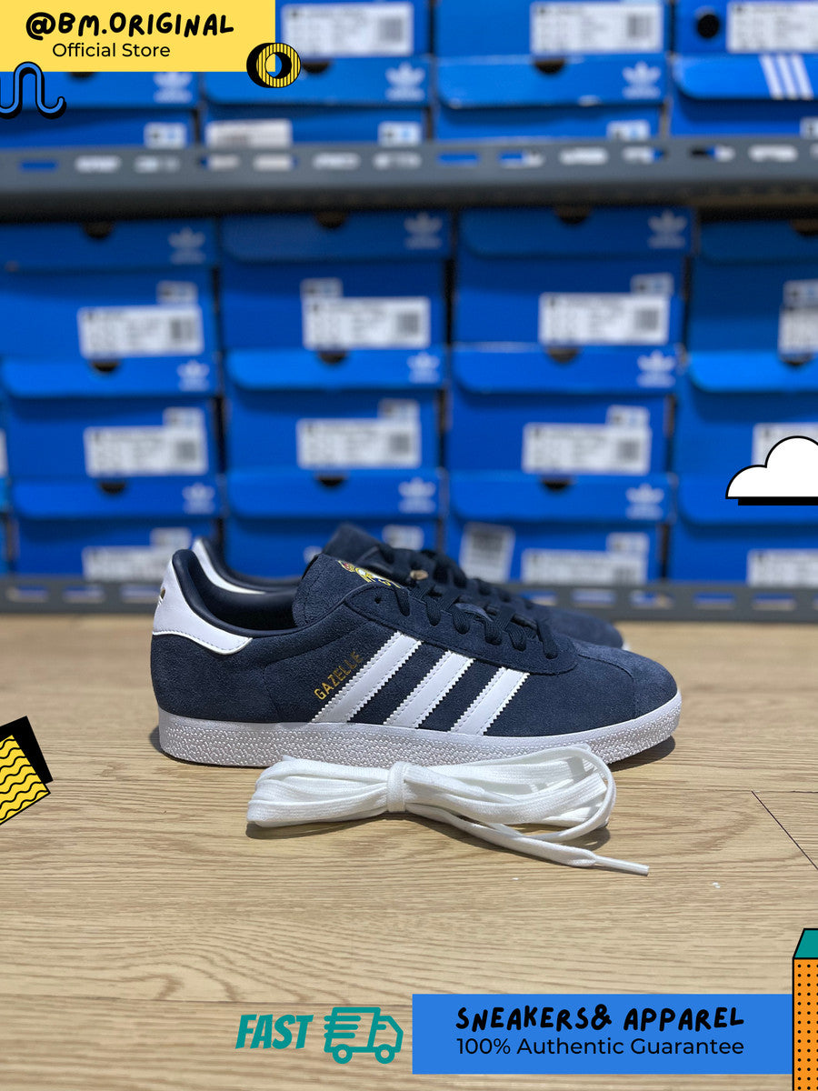 Adidas Gazelle x Real Madrid Legend Ink Cloud White Gold IE8502