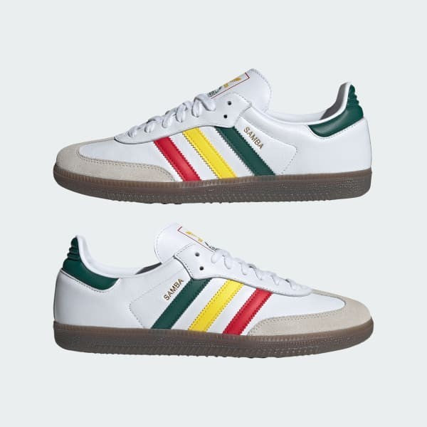 Adidas Samba OG Rasta Cloud White Yellow Collegiate Green IH3118