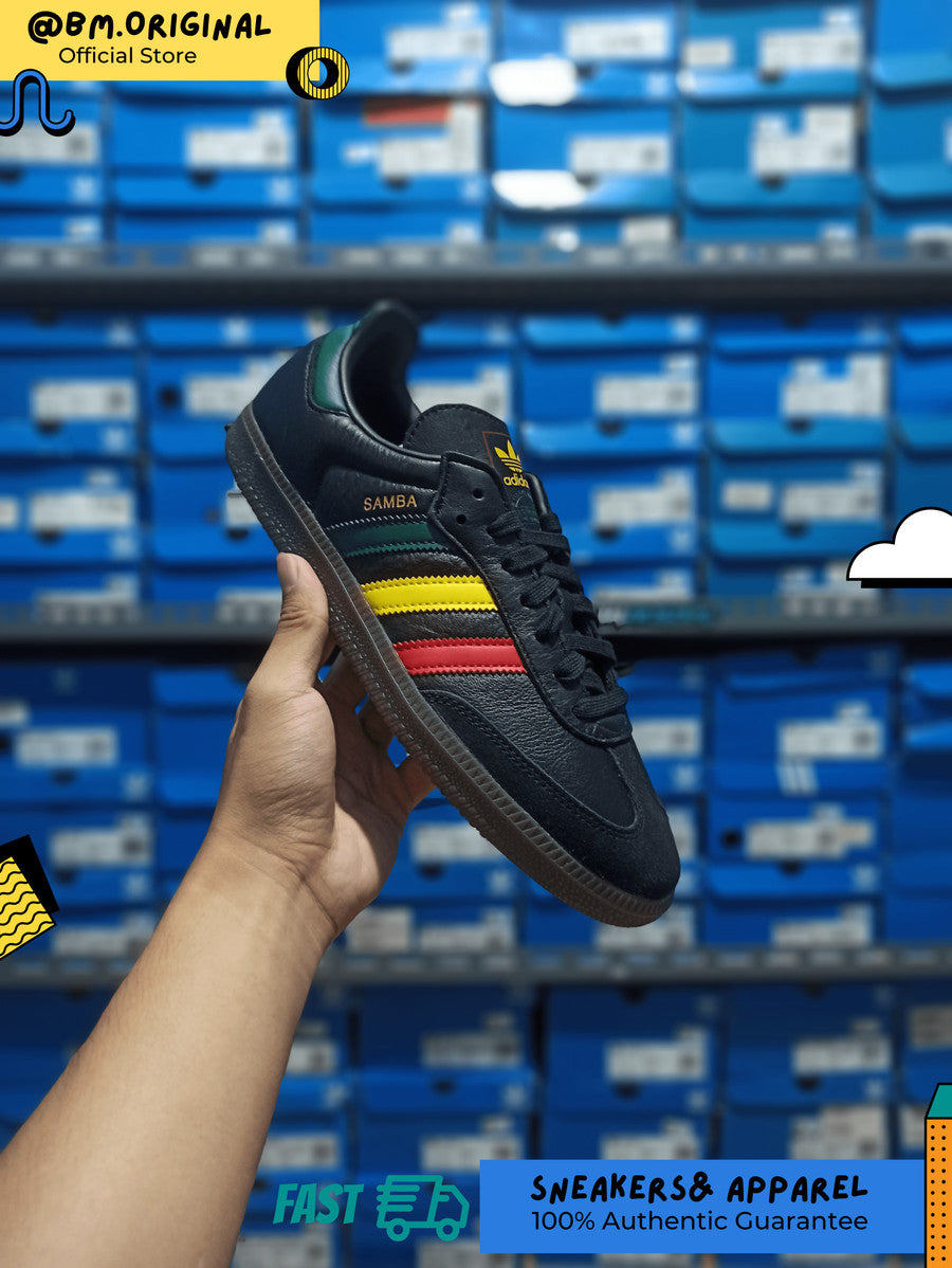 Adidas Samba OG Rasta Core Black Yellow Collegiate Green IH3119