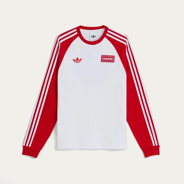 Adidas x Oasis Tour 3-Stripes Longsleeve Tee White KK9119