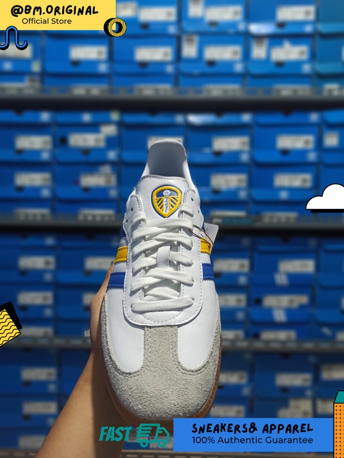 Adidas Samba OG x Leeds United Cloud White Blue Yellow IF0654