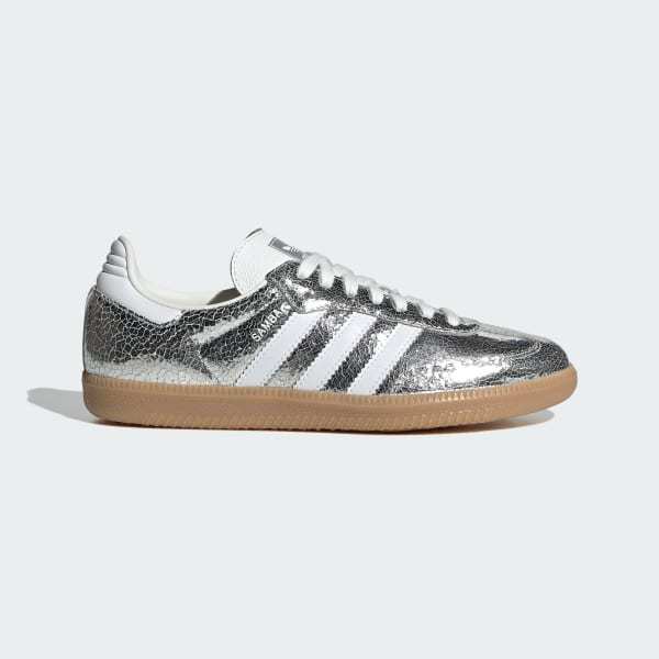 Adidas Samba OG Silver Metallic Cloud White Core White JR0035