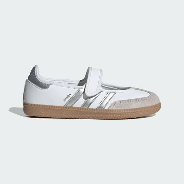 Adidas Samba JANE Cloud White Silverr Metallic Gum KJ3785