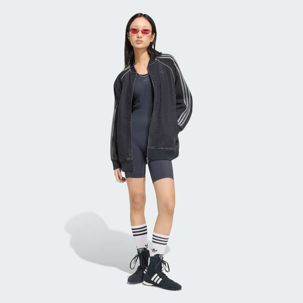 Adidas Track Top SST Oversized Denim True Black Denim KQ6471