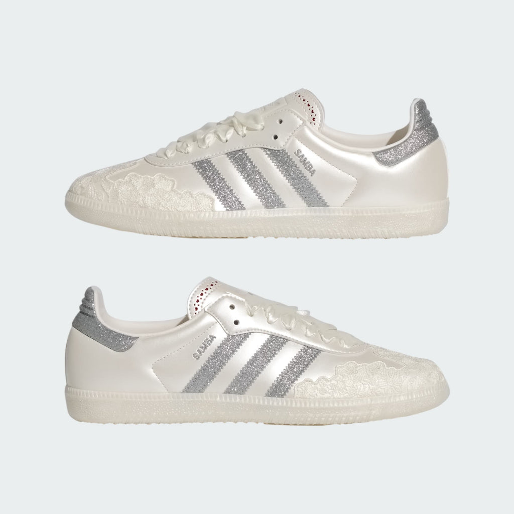 Adidas Samba OG Valentine's Day Chalk White Supplier Colour Silver Metallic HP3658
