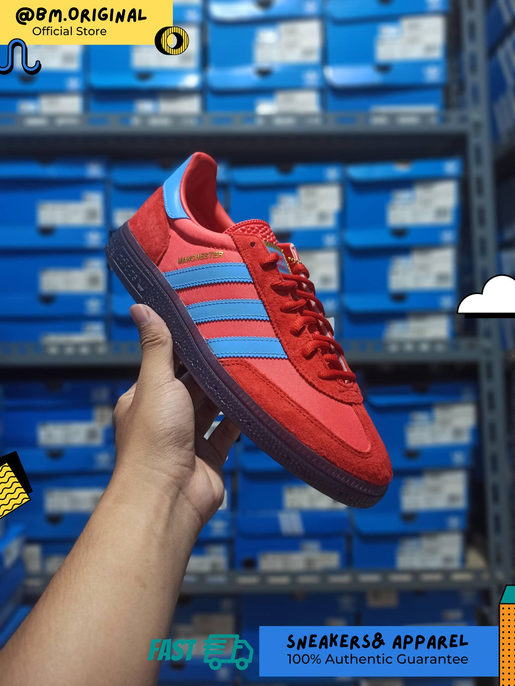 Adidas Manchester Bright Red Light Blue Aurora Blue City Series Exclusive 1/2025 Pairs In The World IH6665