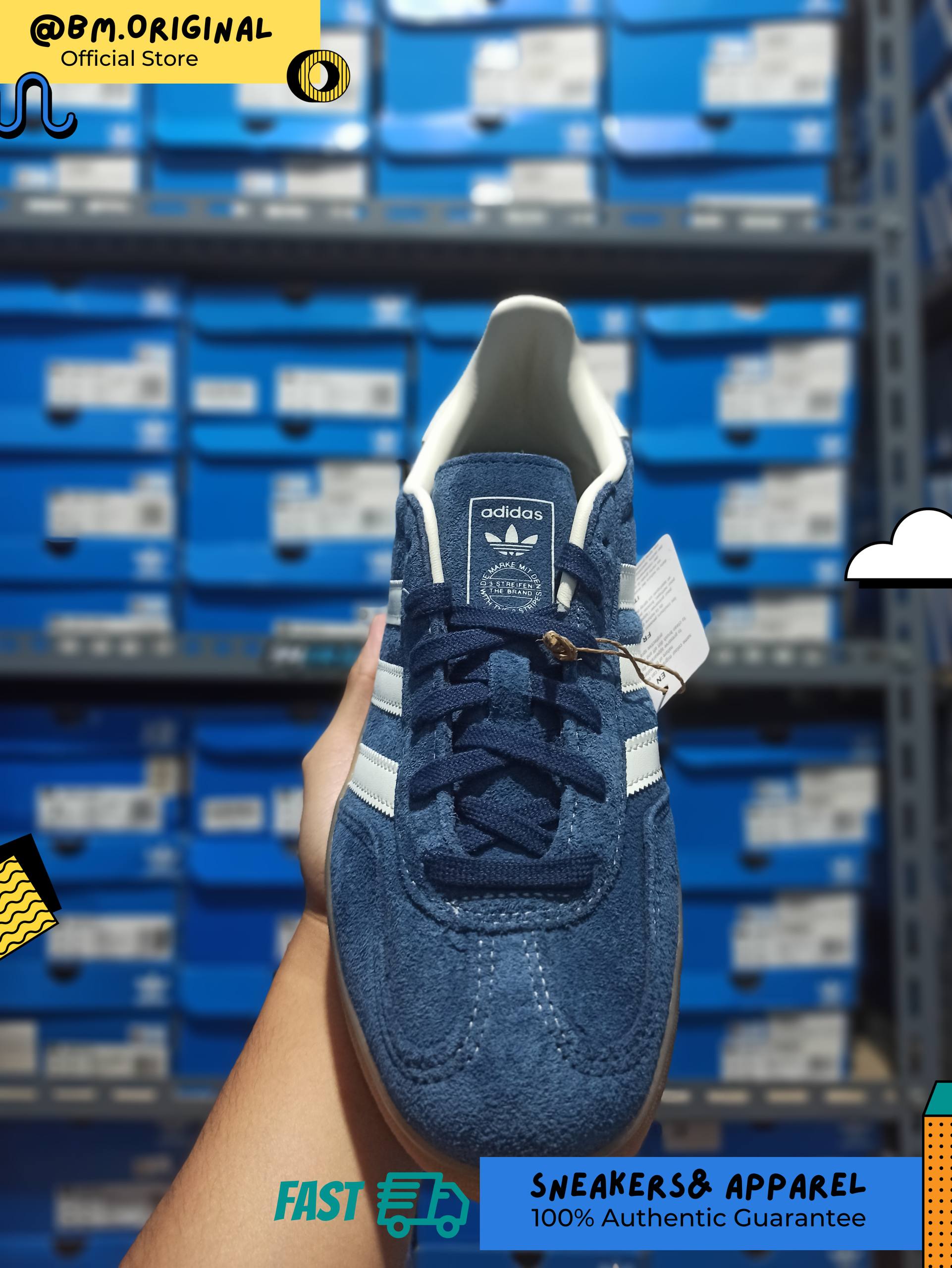 Adidas Gazelle Indoor Night Indigo Off White Gold Metallic JQ8393
