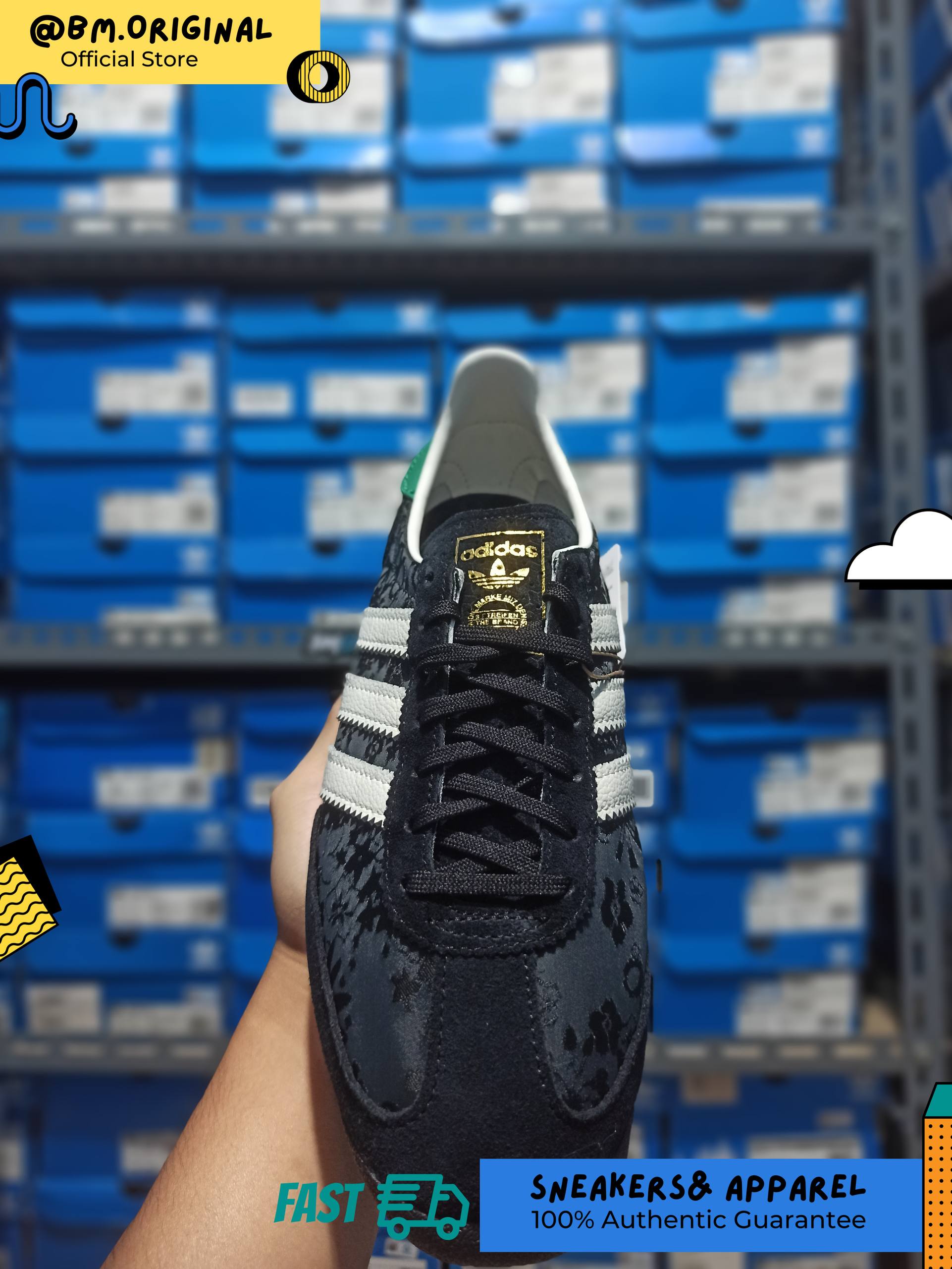 Adidas SL 72 OG x Liberty London Core Black Off White Bold Green IH1870
