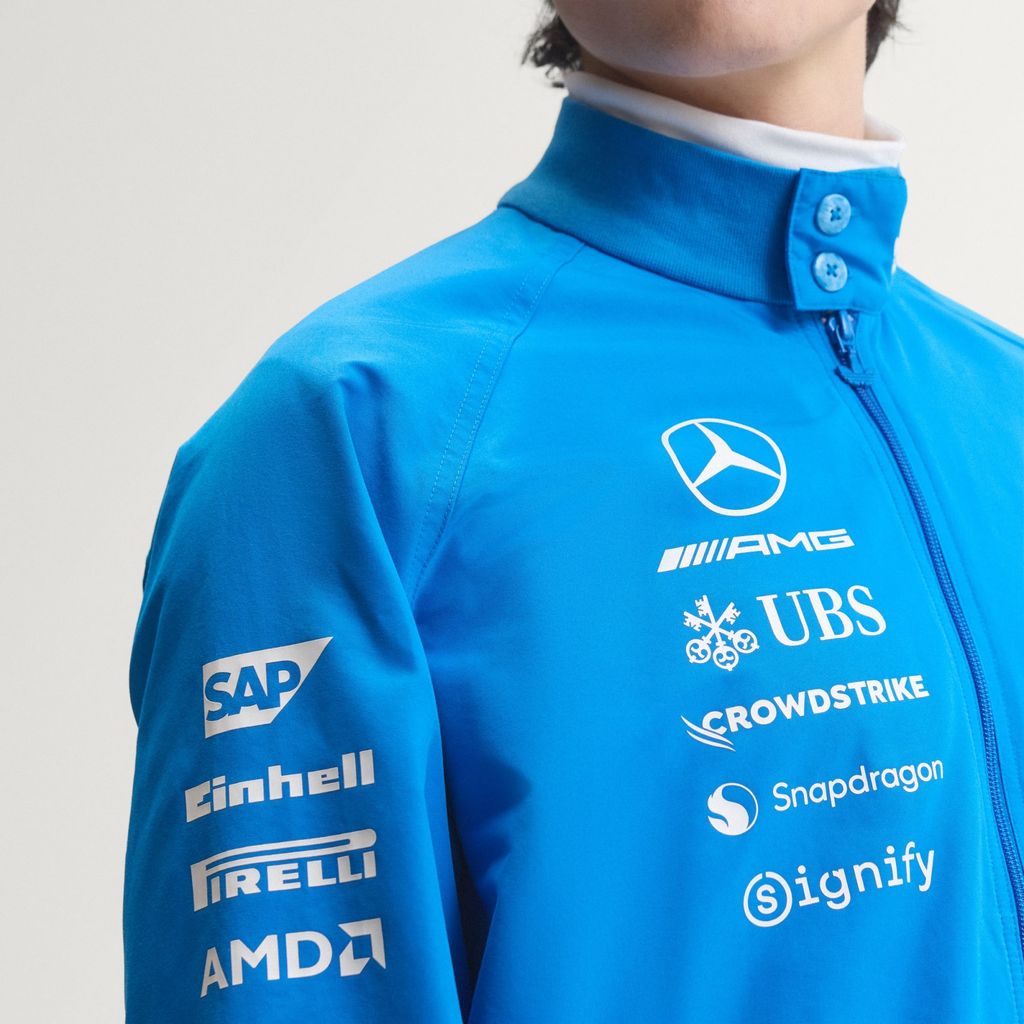 Adidas MERCEDES AMG Petronas Formula 1 TEAM BLUE WONDER DRIVER HARRINGTON JACKET KT5125
