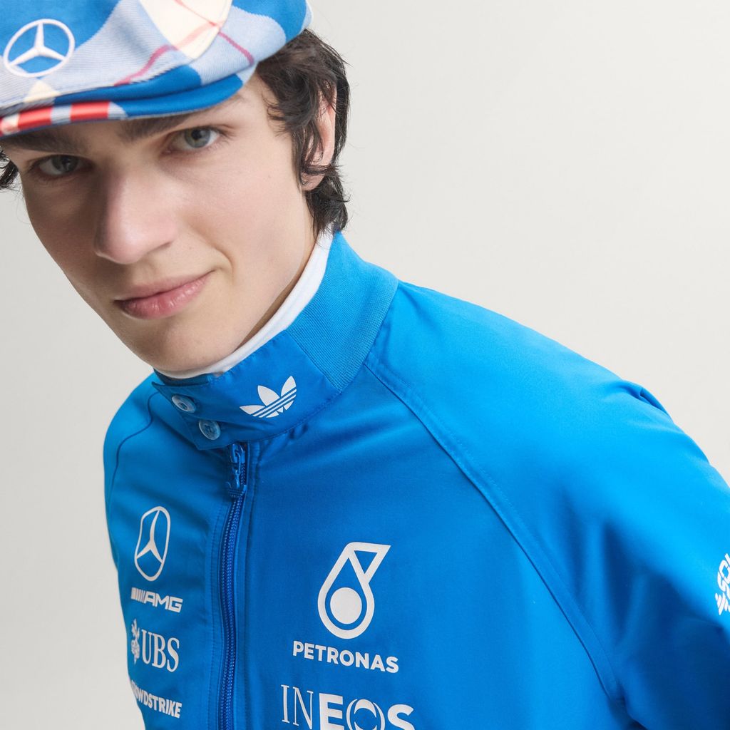 Adidas MERCEDES AMG Petronas Formula 1 TEAM BLUE WONDER DRIVER HARRINGTON JACKET KT5125