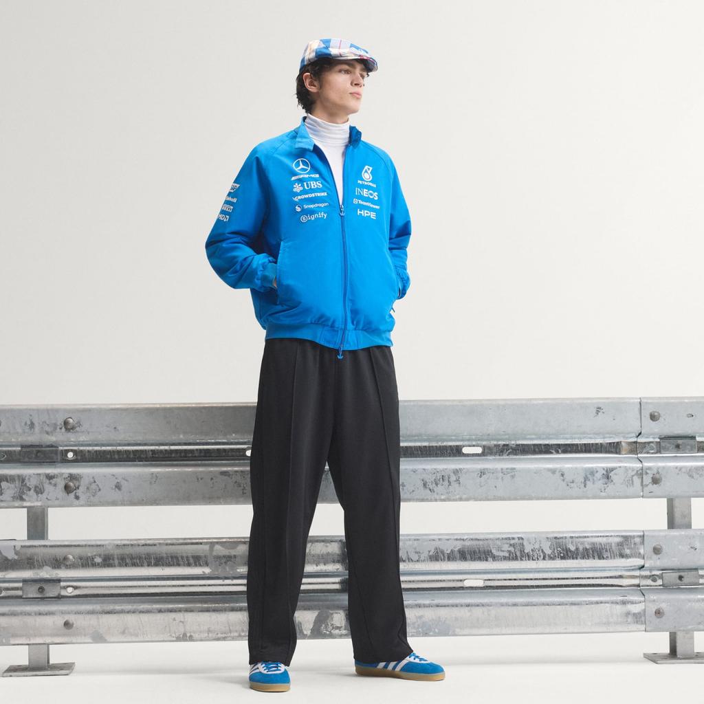 Adidas MERCEDES AMG Petronas Formula 1 TEAM BLUE WONDER DRIVER HARRINGTON JACKET KT5125