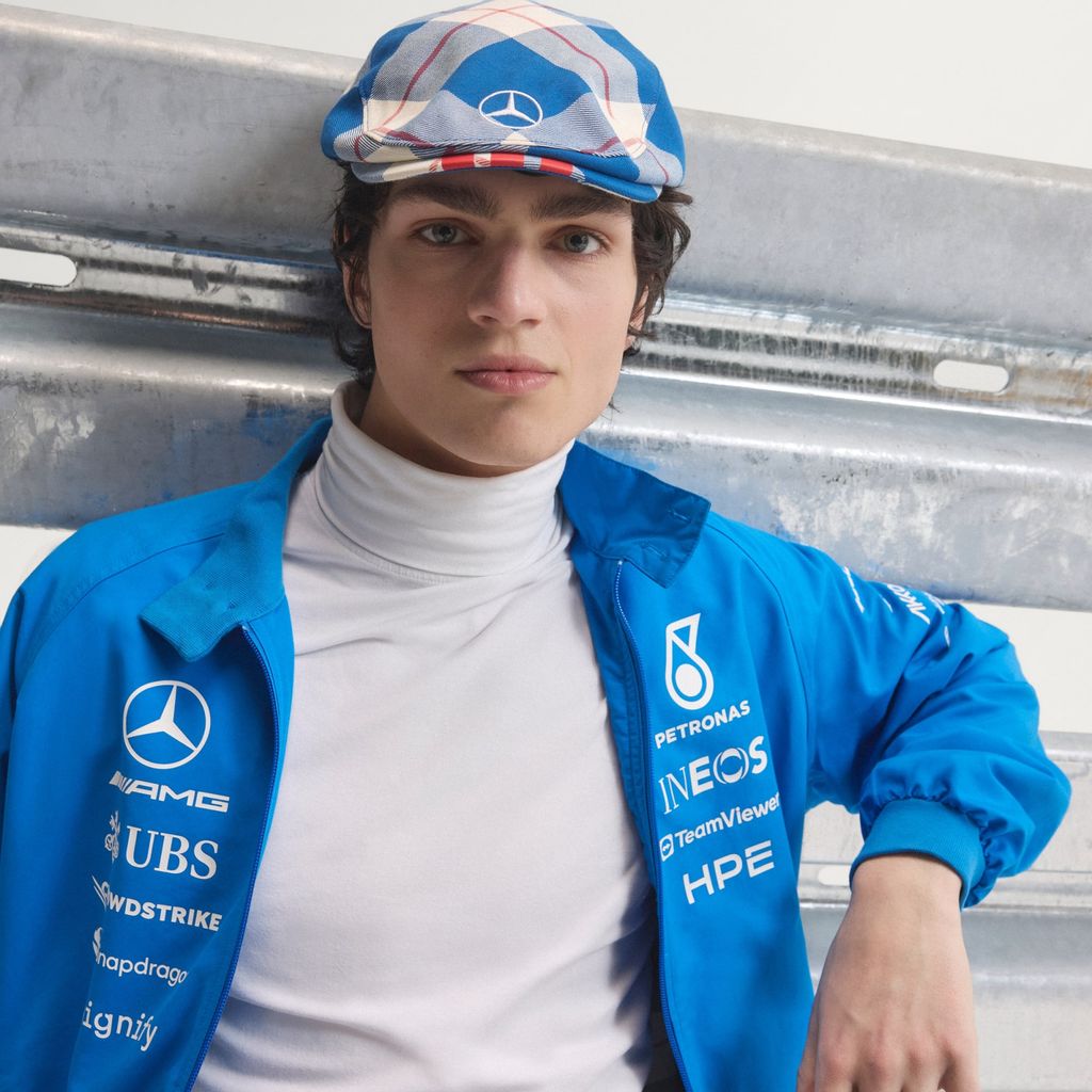 Adidas MERCEDES AMG Petronas Formula 1 TEAM BLUE WONDER DRIVER HARRINGTON JACKET KT5125